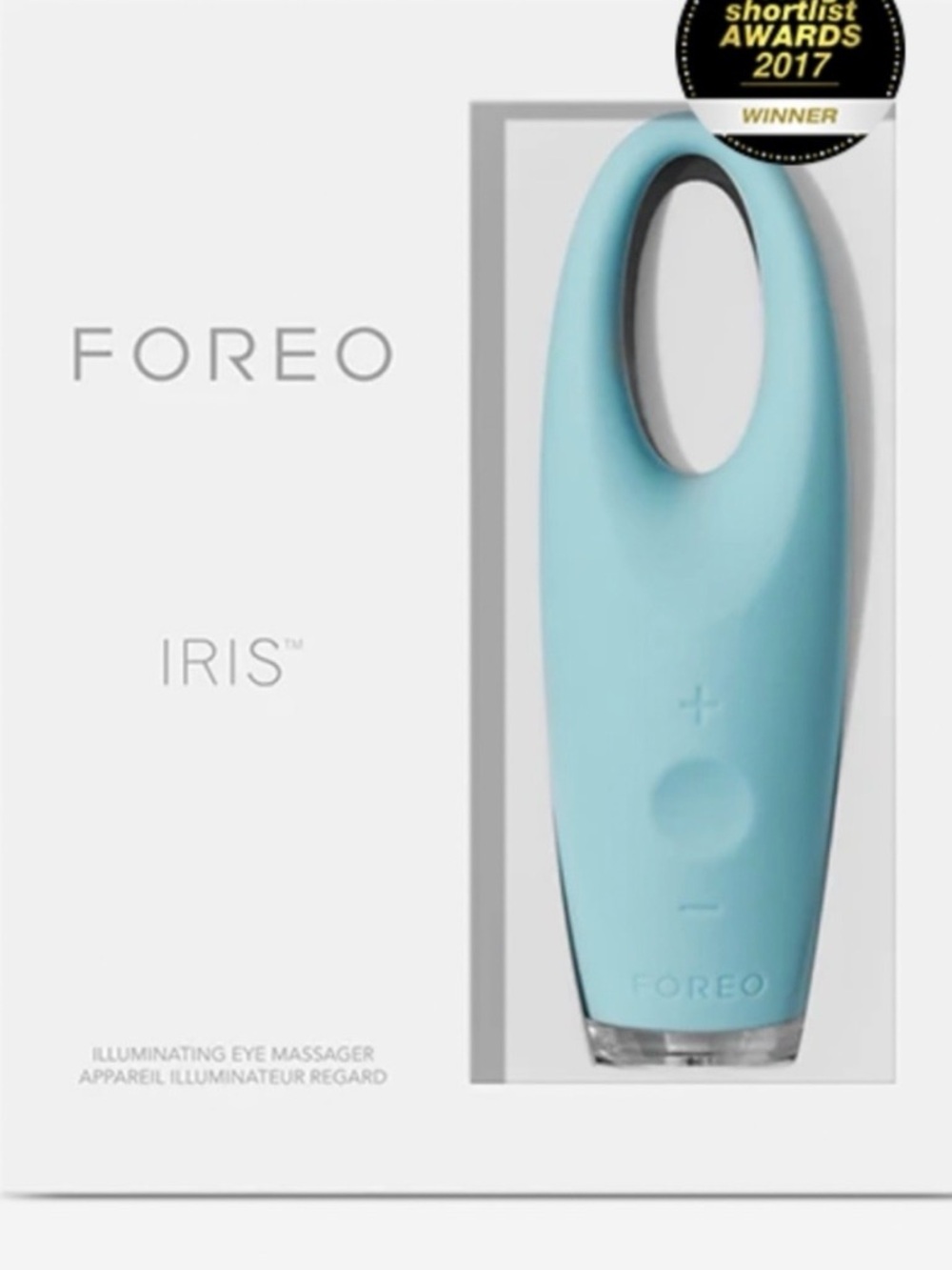 FOREO eye massager in pastel blue